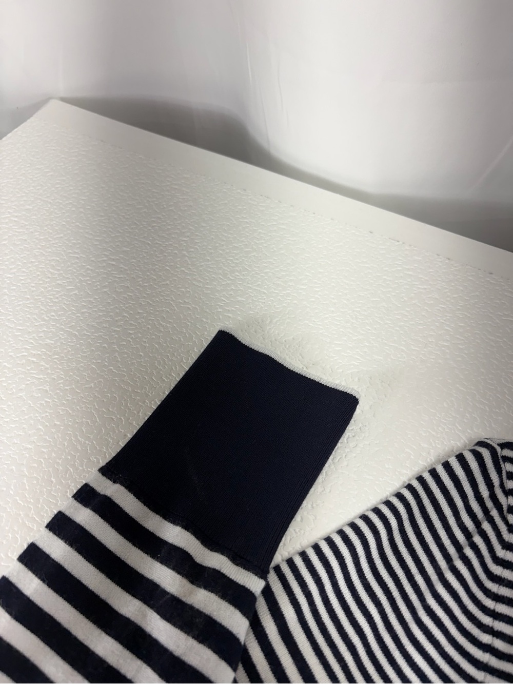 Chico's Navy and White Striped Long Cardigan 4652 - Picture 5 of 10